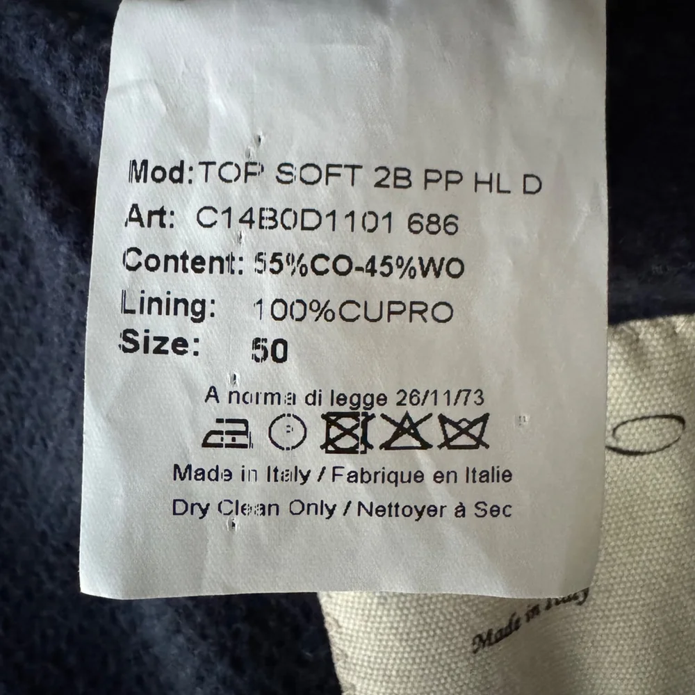$1295 Maurizio Baldassari - Blue Black Knit Sport Coat - Wool/Cotton - EU50/US40 - Picture 15 of 15